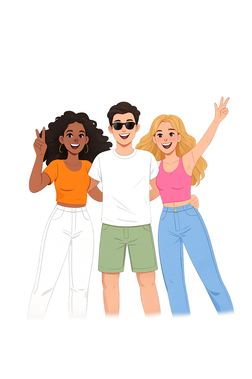 Trois amis qui célèbrent
